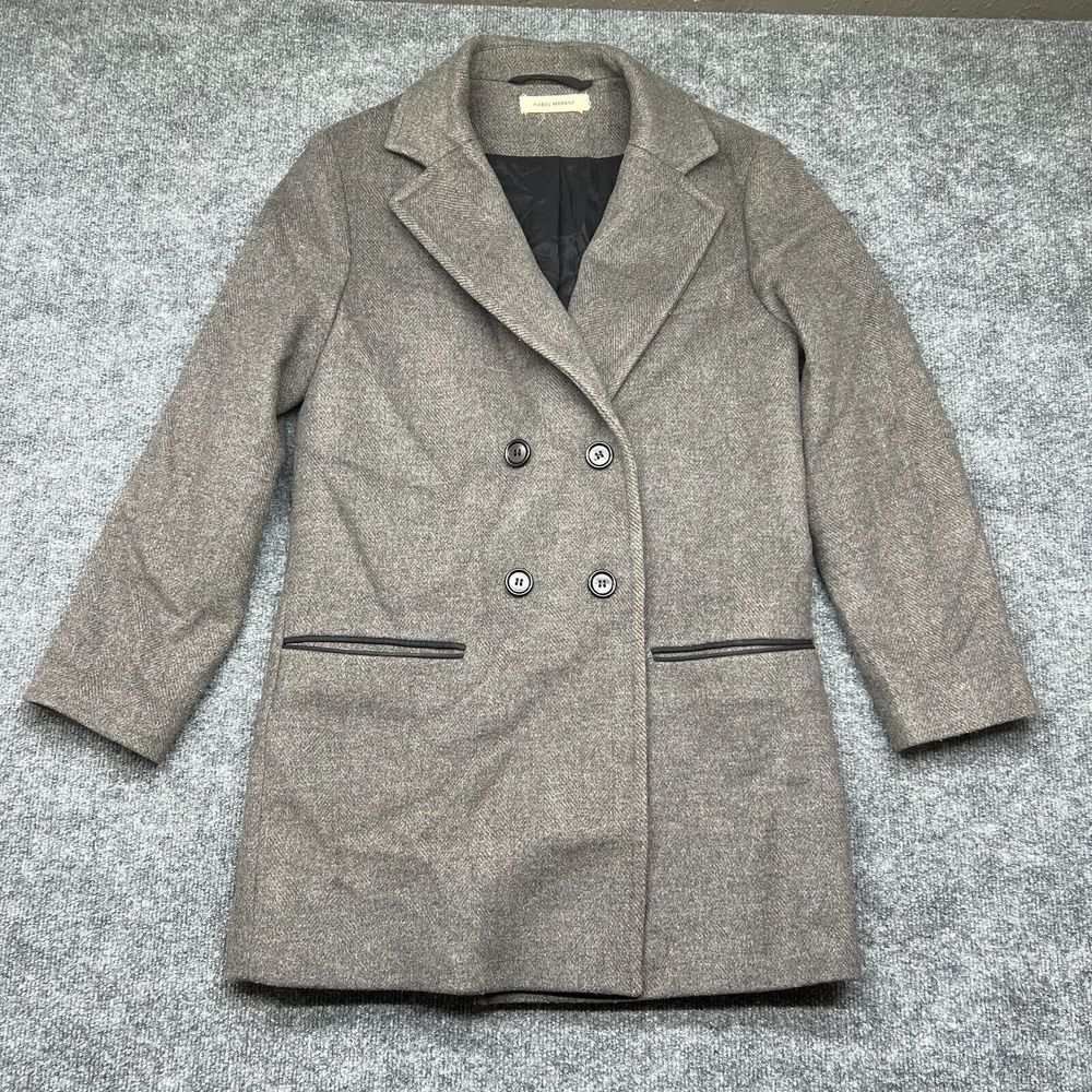 Isabel Marant Womens Wool Blend Gray‎ Double Breasted Coat size US 2